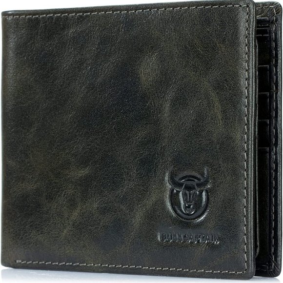 Men Slim Bifold Genuine Leather Front Pocket Wallet with 2 ID Windows - Picture 1 of 6